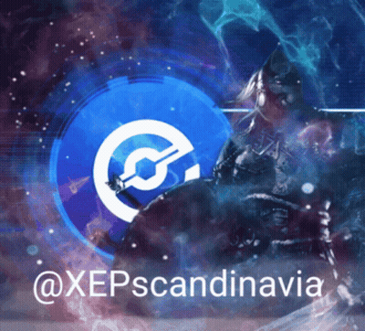 A Logo For @Xepscandinavia With A Picture Of A Warrior GIF