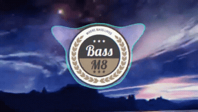 A Logo That Says Bass M8 With A Mountain In The Background GIF