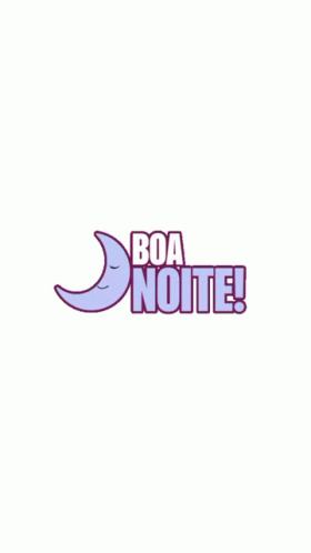 A Logo That Says Boa Noite With A Crescent Moon On It GIF