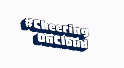 A Logo That Says #Cheering Oncloud 9 On It GIF