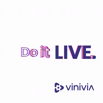 A Logo That Says Do It Live Next To A Vinivia Logo GIF