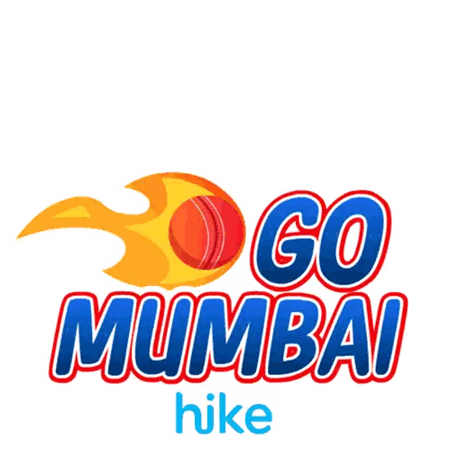A Logo That Says Go Mumbai Nike With A Cricket Ball In The Background Sticker