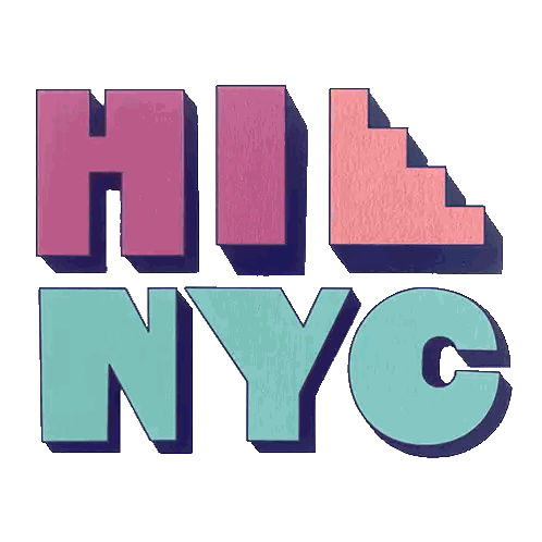 A Logo That Says Hill Nyc With A Shadow On A White Background Sticker
