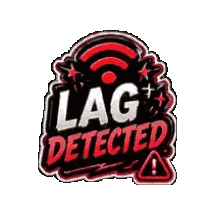 A Logo That Says Lag Detected With A Red Triangle In The Middle Sticker