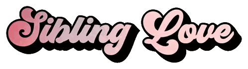 A Logo That Says Sibling Love In Pink And Black Sticker