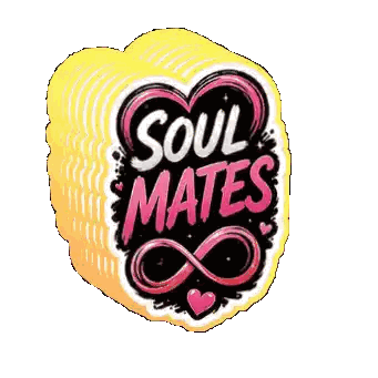 A Logo That Says Soul Mates On It Sticker