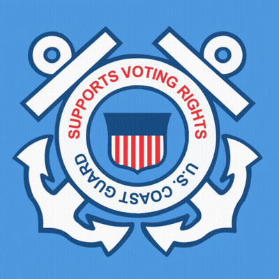 A Logo That Says Supports Voting Rights U.s. Coast Guard On It GIF