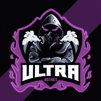 A Logo That Says Ultra Botnet With A Purple Background GIF
