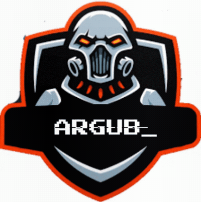 A Logo With A Skull In A Gas Mask That Says Argub_ GIF