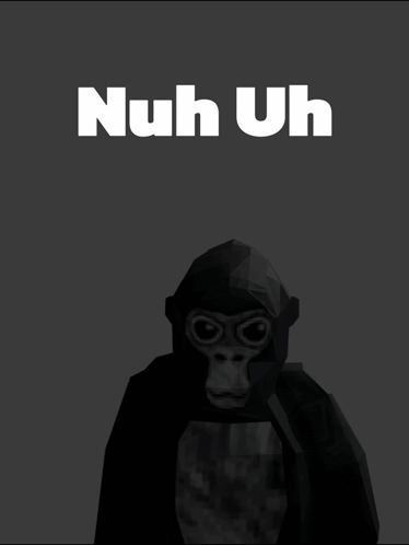 A Low Poly Gorilla Giving The Middle Finger With The Words Nuh Uh Above It GIF