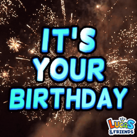 A Lucas And Friends Advertisement With Fireworks In The Background GIF