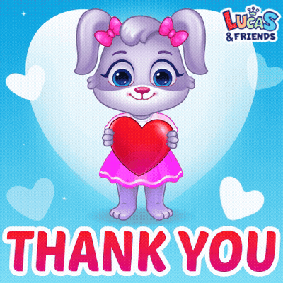 A Lucas And Friends Greeting Card With A Bunny Holding A Red Heart GIF