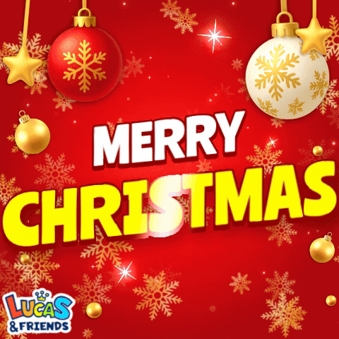 A Lucas And Friends Merry Christmas Poster GIF