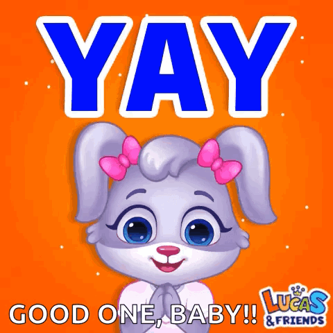 A Lucas And Friends Poster With A Bunny On It GIF