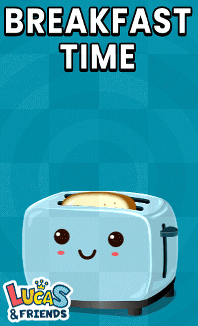 A Lucas And Friends Poster With A Toaster GIF