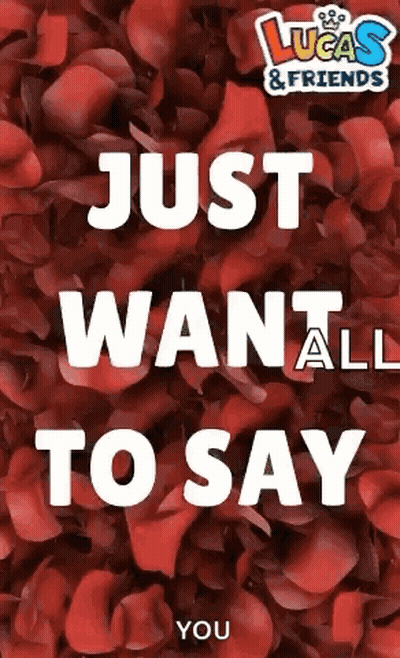 A Lucas And Friends Poster With Red Rose Petals In The Background GIF
