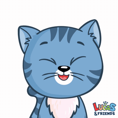 A Lucas And Friends Sticker With A Blue Cat GIF