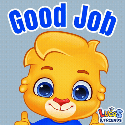 A Lucas And Friends Sticker With A Lion Giving Two Thumbs Up GIF