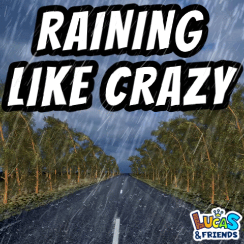 A Lucas & Friends Advertisement Shows A Road In The Rain GIF