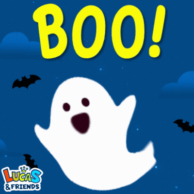 A Lucas & Friends Advertisement With A Ghost GIF