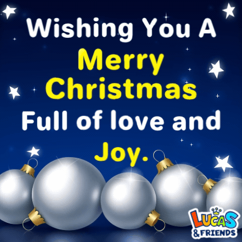 A Lucas & Friends Christmas Card Wishing You A Merry Christmas GIF