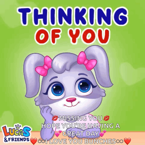 A Lucas & Friends Greeting Card With A Bunny Girl GIF