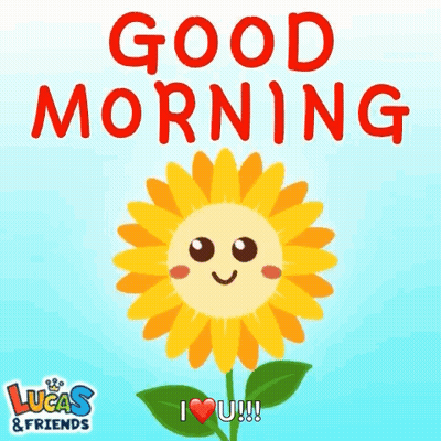 A Lucas & Friends Greeting Card With A Sunflower On It GIF