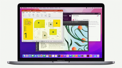 A Macbook Pro Is Open To A Page That Says Spring Opening June 11Th GIF