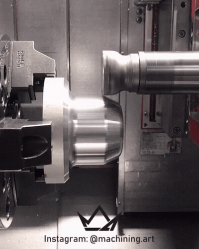 A Machine That Says Instagram @ Machining.art On The Bottom Of It GIF