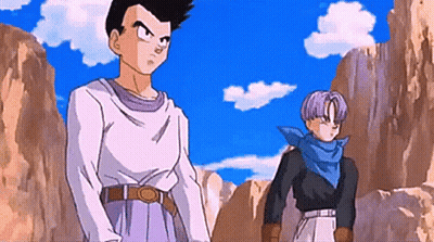 A Man And A Boy Are Standing Next To Each Other In A Cartoon . GIF