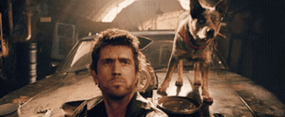 A Man And A Dog Are Standing Next To A Car And The Dog Is Looking At The Camera GIF