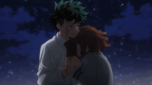 A Man And A Girl Are Looking At Each Other With Their Eyes Closed GIF