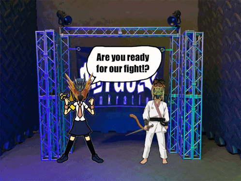 A Man And A Girl Are Standing In Front Of A Sign That Says Pirates GIF