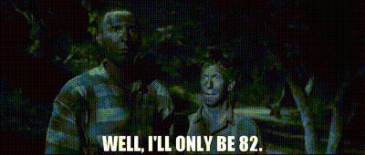A Man And A Girl Are Standing In The Dark And The Man Says Well I 'Ll Only Be 82 . GIF