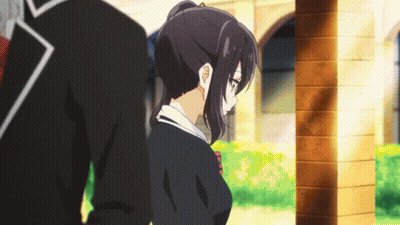 A Man And A Girl Standing Next To Each Other GIF