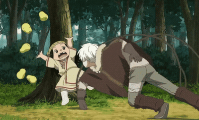 A Man And A Little Girl Are Playing In The Woods And The Little Girl Is Screaming GIF