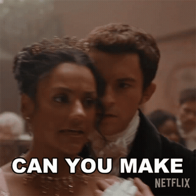 A Man And A Woman Are Dancing And The Man Is Asking The Woman If She Can Make Him . GIF