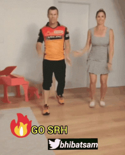 A Man And A Woman Are Dancing In A Room With The Words Go Srh Behind Them GIF