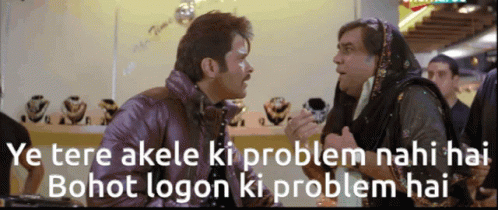 A Man And A Woman Are Having A Conversation With The Words Ye Tere Akele Ki Problem Nahi Hai GIF