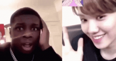 A Man And A Woman Are Having A Video Call And The Woman Is Smiling . GIF