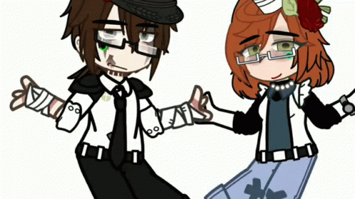 A Man And A Woman Are Holding Hands In A Cartoon . GIF