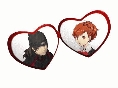 A Man And A Woman Are In Heart Shaped Frames GIF