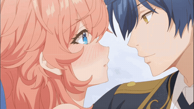 A Man And A Woman Are Kissing In A Anime Scene GIF