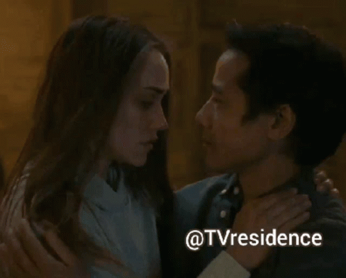 A Man And A Woman Are Kissing With The Words @Tvresidence Written Below Them GIF