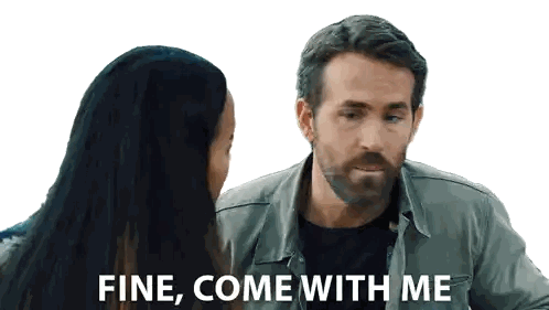 A Man And A Woman Are Looking At Each Other And The Man Says " Fine Come With Me " Sticker