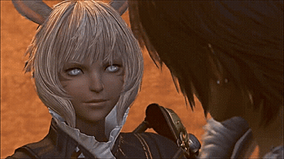 A Man And A Woman Are Looking At Each Other And The Woman Has Horns On Her Head GIF