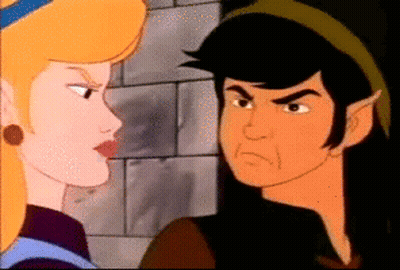 A Man And A Woman Are Looking At Each Other GIF