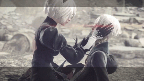 A Man And A Woman Are Looking At Each Other In A Video Game GIF