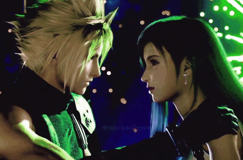 A Man And A Woman Are Looking At Each Other GIF