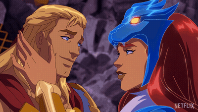 A Man And A Woman Are Looking At Each Other With A Netflix Logo In The Corner GIF